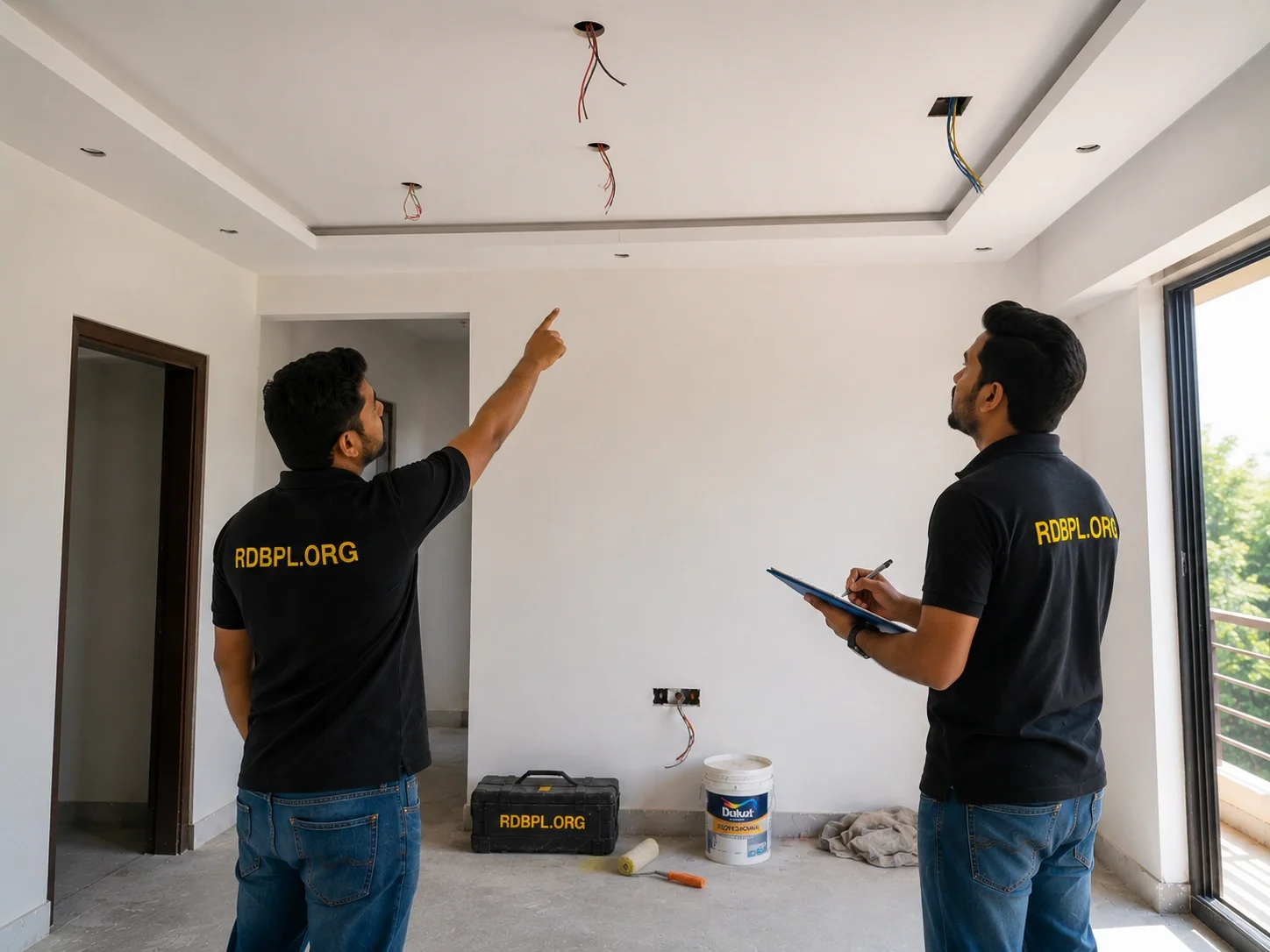 False ceiling site inspection in Lucknow