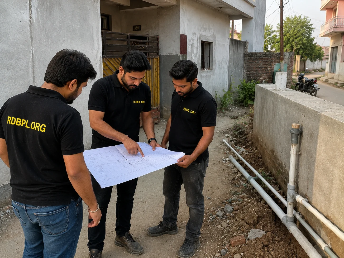 Plumbing site inspection in Lucknow by RDBPL