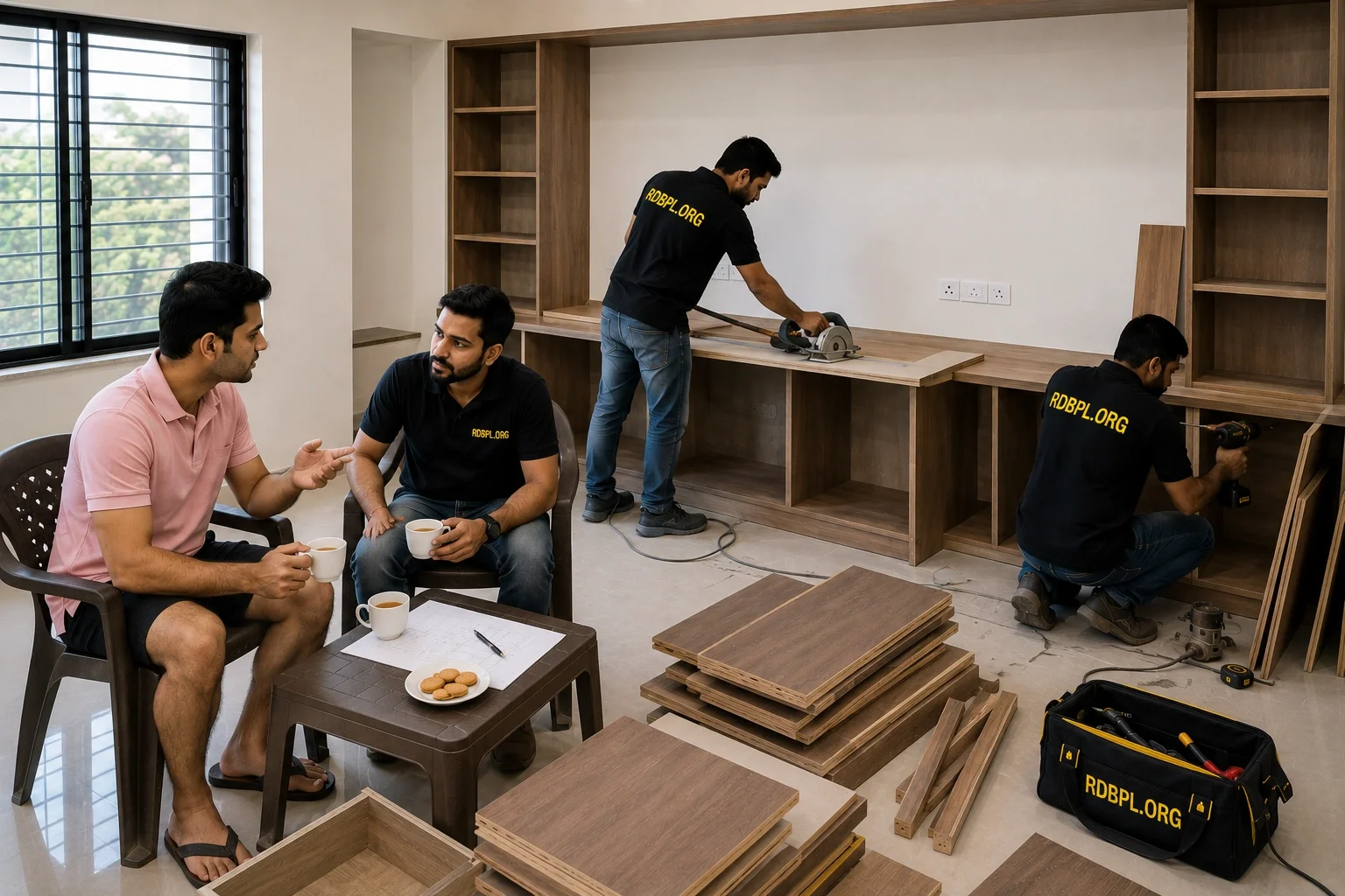 Wooden furniture fabrication process in Lucknow