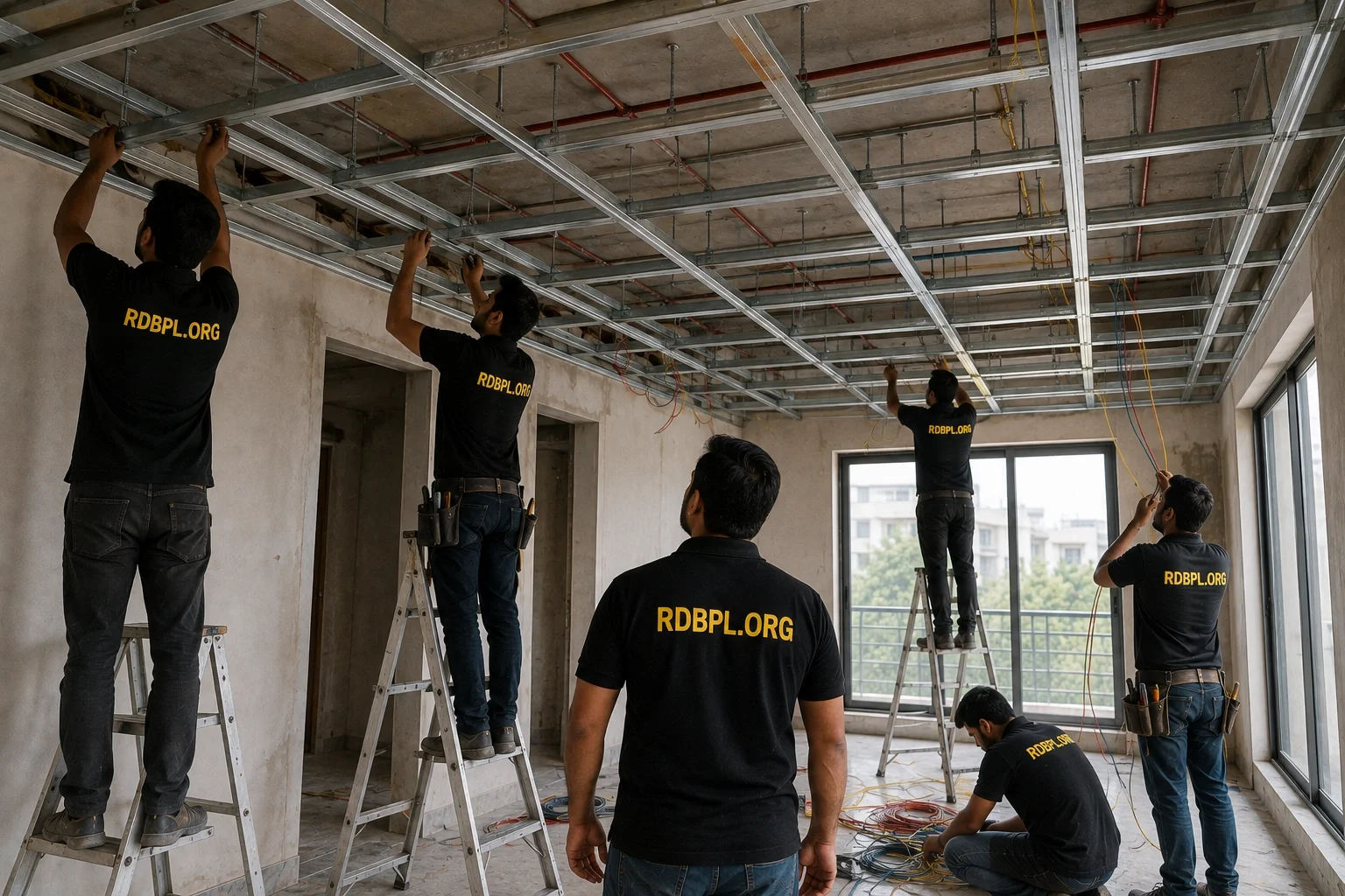 False ceiling framework installation