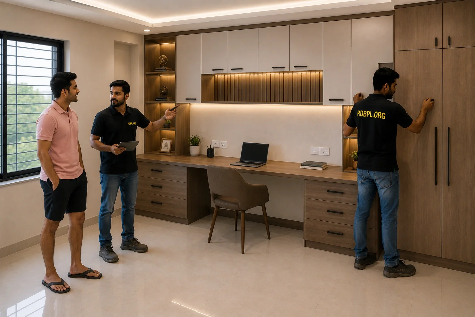 Wooden furniture installation and finishing in Lucknow