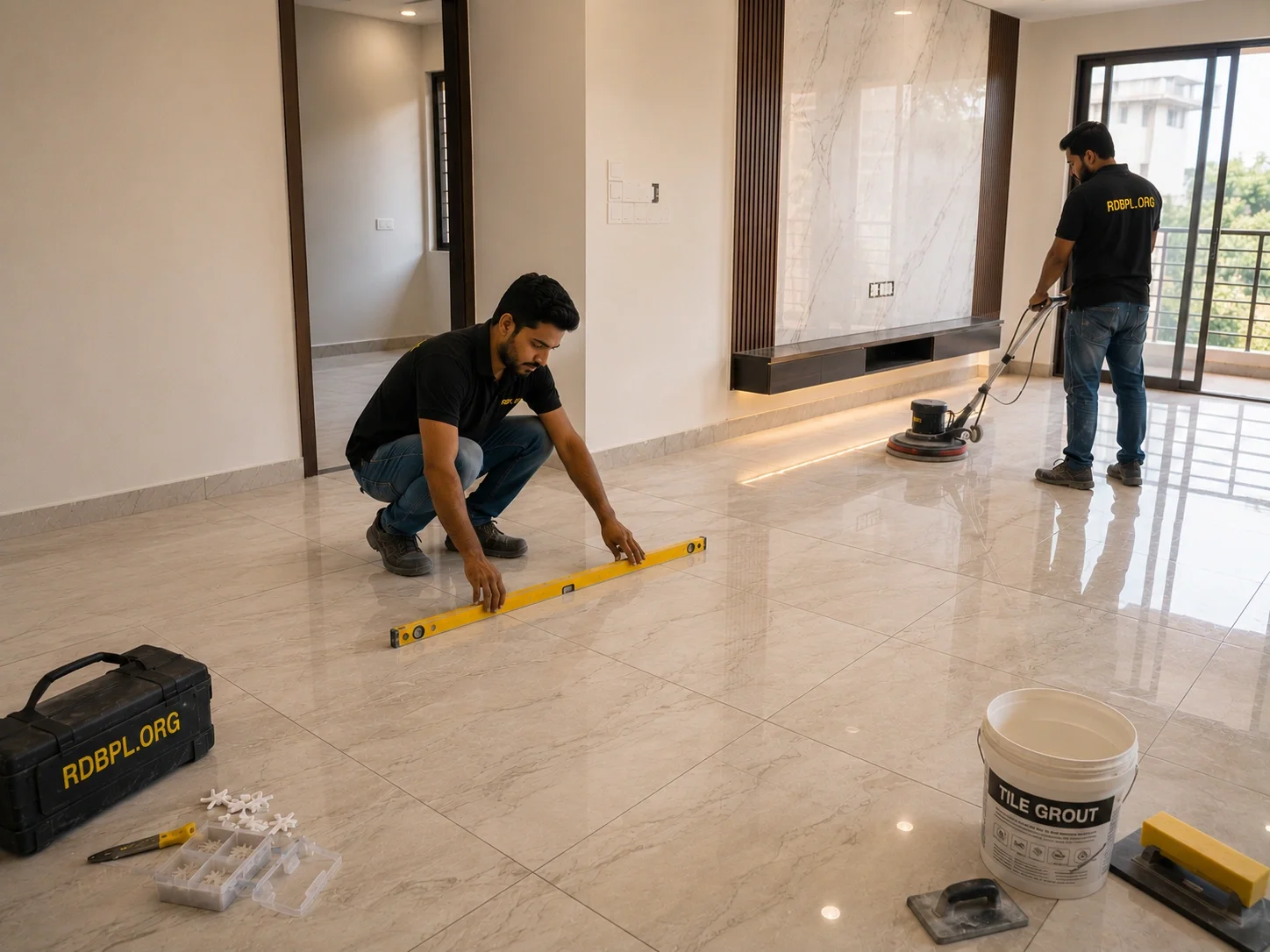 Tiles flooring installation and finishing work in Lucknow