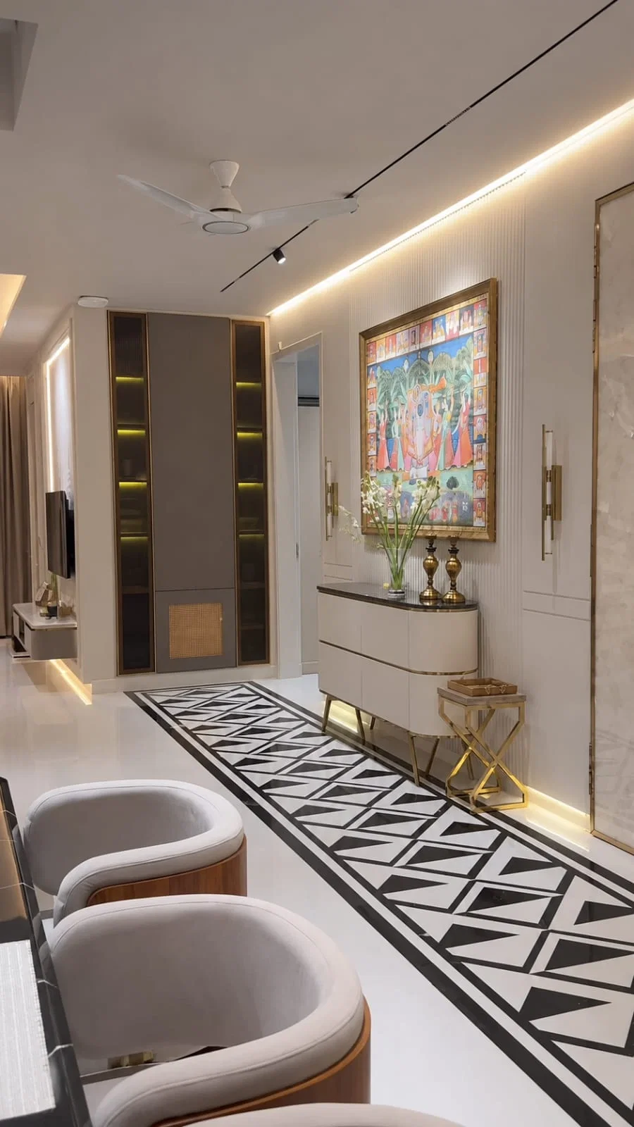 Decorative POP ceiling with cove lighting in Lucknow