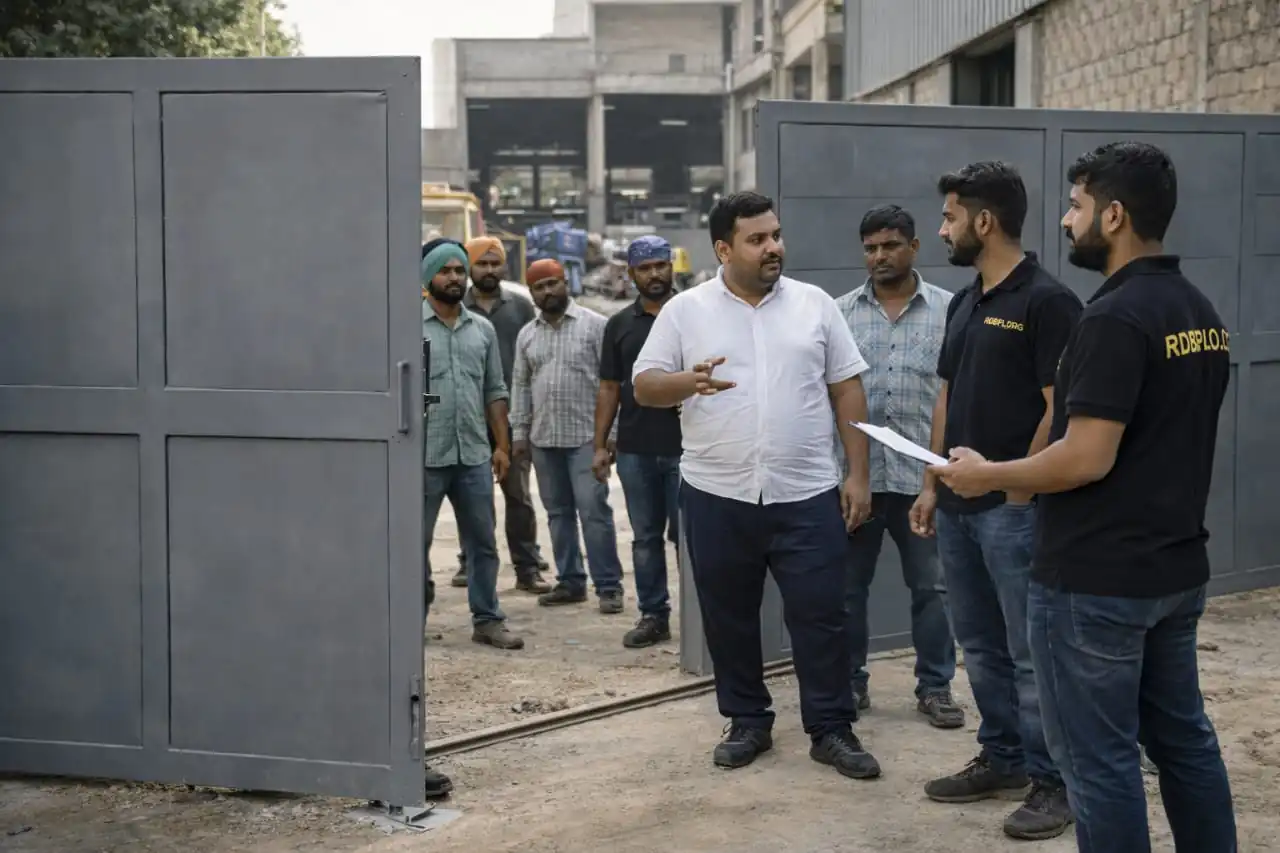 Industrial heavy gate fabrication and installation in Lucknow for factories and warehouses