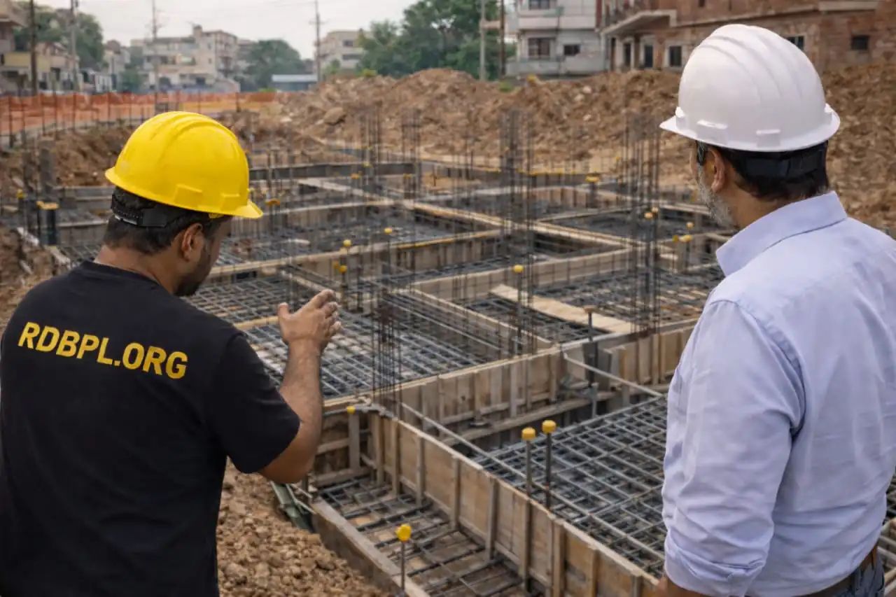 Foundation and RCC structure work in house construction