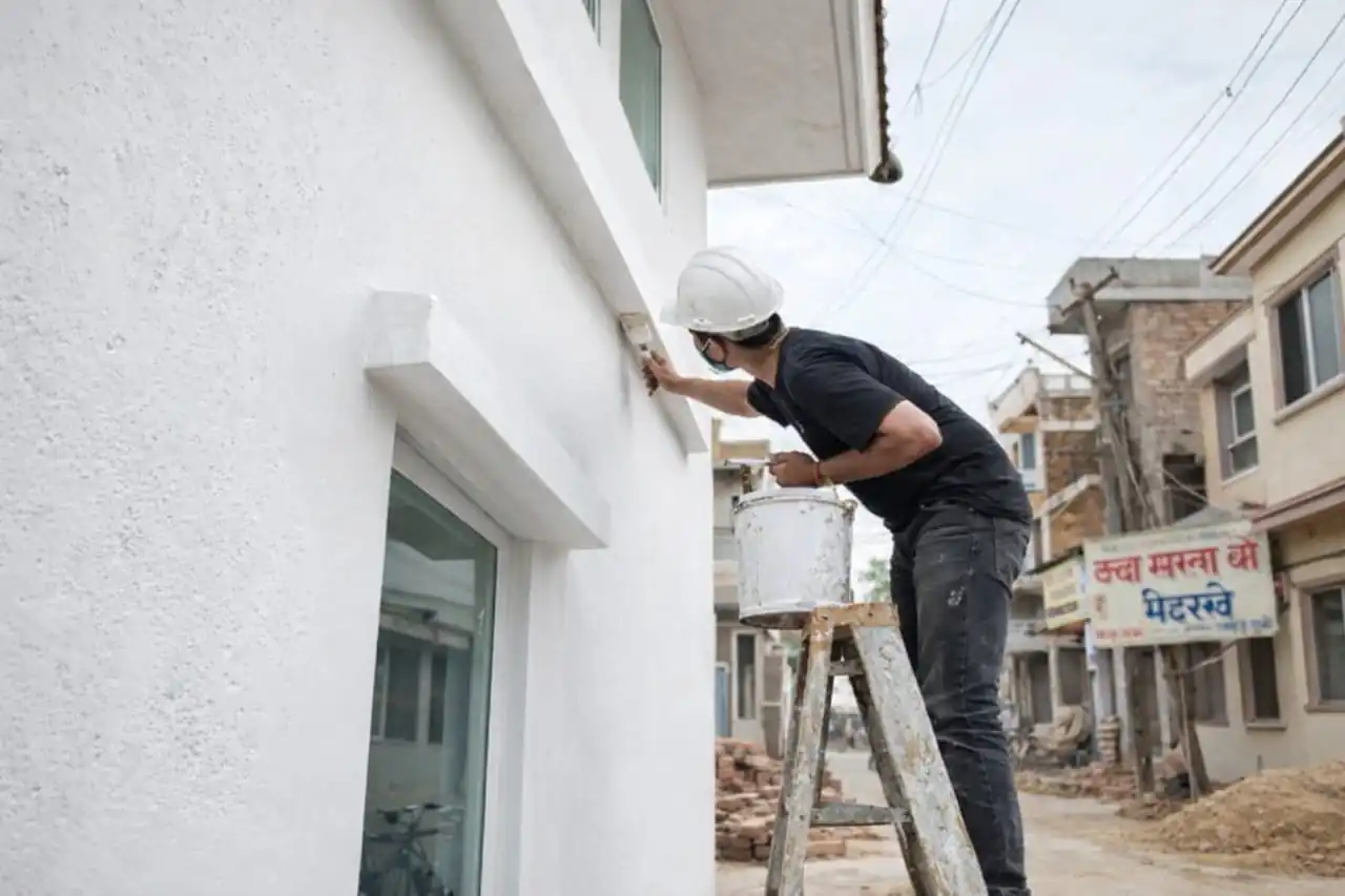 Exterior house painting service in Lucknow with weatherproof coating
