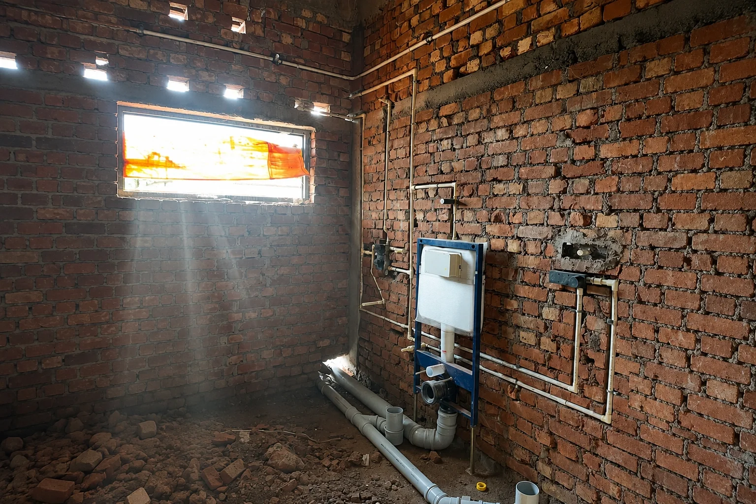  Bathroom before plumbing work in Lucknow