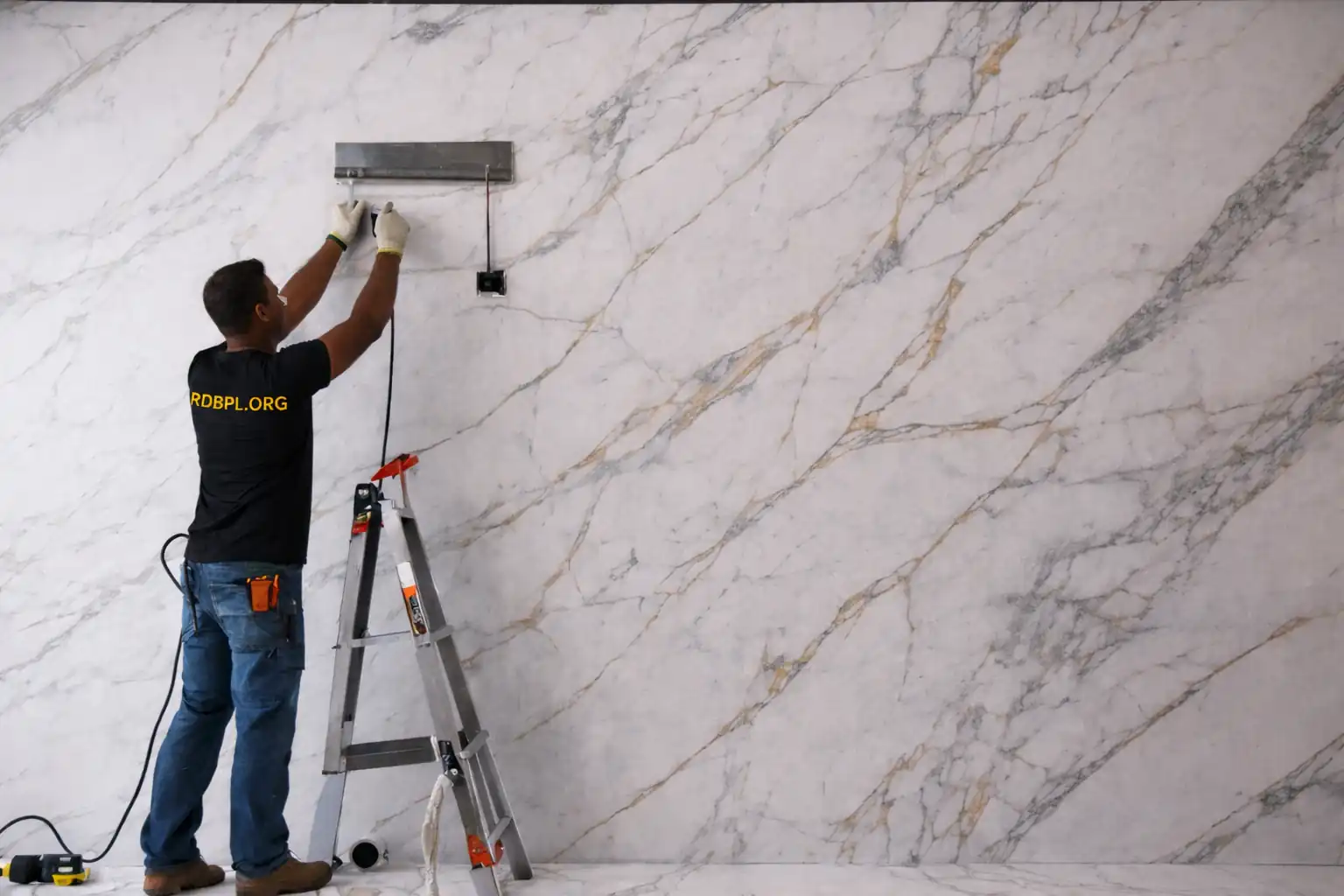 Marble finish PVC wall panel installation service in Lucknow for luxury interiors