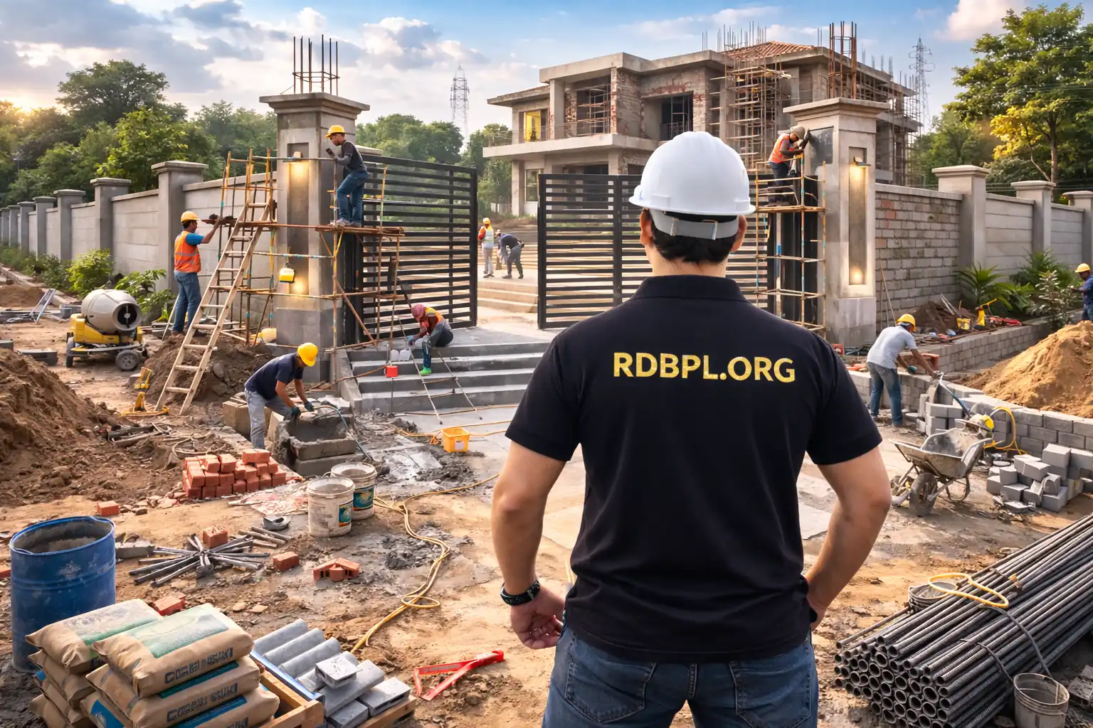 Boundary wall construction and MS gate fabrication service in Lucknow