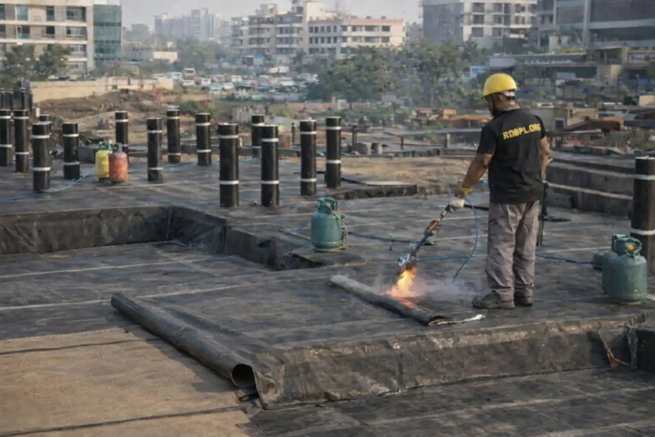 Bitumen sheet waterproofing service in Lucknow for commercial and terrace roofs